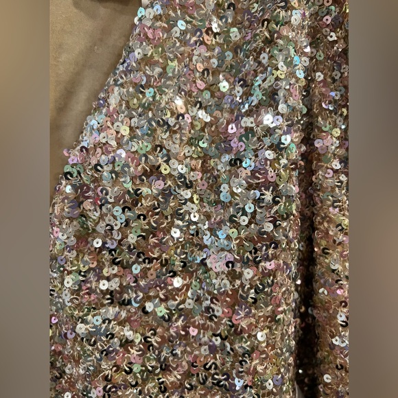 NEW with tags - IEENA for Mac Duggal short nude sequin party dress #26449 - Picture 8 of 10